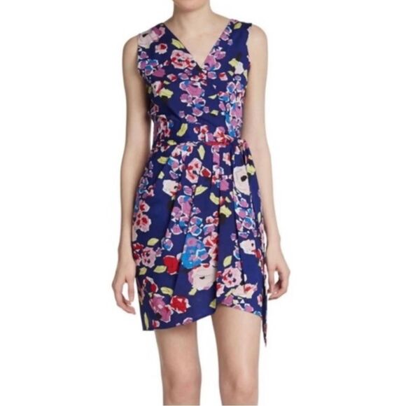 Yumi Kim | Dresses | Yumi Kim Jayne Navy Kira Floral Fauxwrap Silk ...